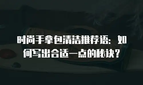 时尚手拿包清洁推荐语：如何写出合适一点的秘诀？