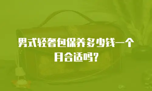 男式轻奢包保养多少钱一个月合适吗？