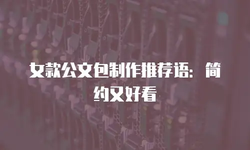 女款公文包制作推荐语：简约又好看