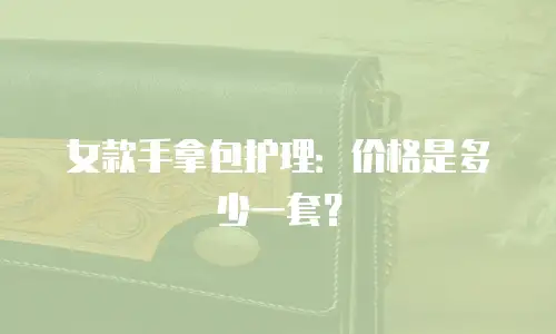 女款手拿包护理：价格是多少一套？