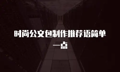 时尚公文包制作推荐语简单一点