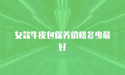 女款牛皮包保养价格多少最好