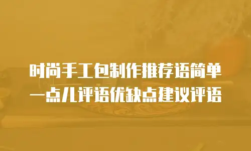 时尚手工包制作推荐语简单一点儿评语优缺点建议评语