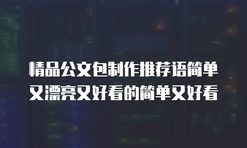 精品公文包制作推荐语简单又漂亮又好看的简单又好看