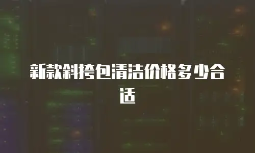 新款斜挎包清洁价格多少合适