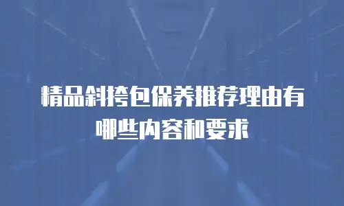 精品斜挎包保养推荐理由有哪些内容和要求