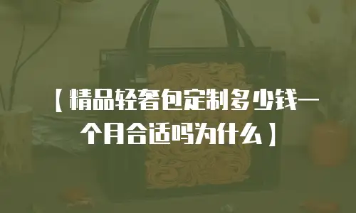 【精品轻奢包定制多少钱一个月合适吗为什么】