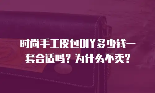 时尚手工皮包DIY多少钱一套合适吗？为什么不卖？