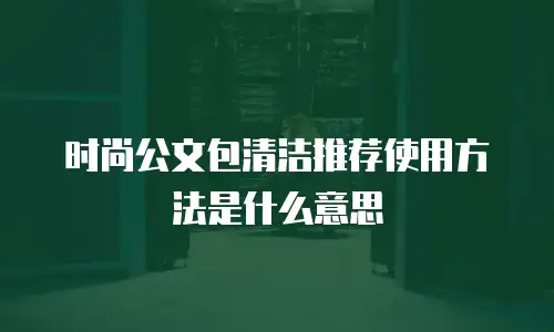 时尚公文包清洁推荐使用方法是什么意思