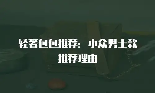 轻奢包包推荐：小众男士款推荐理由