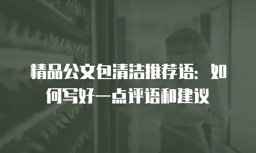 精品公文包清洁推荐语：如何写好一点评语和建议