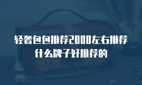 轻奢包包推荐2000左右推荐什么牌子好推荐的