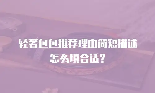 轻奢包包推荐理由简短描述怎么填合适？