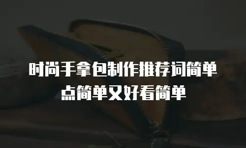 时尚手拿包制作推荐词简单点简单又好看简单