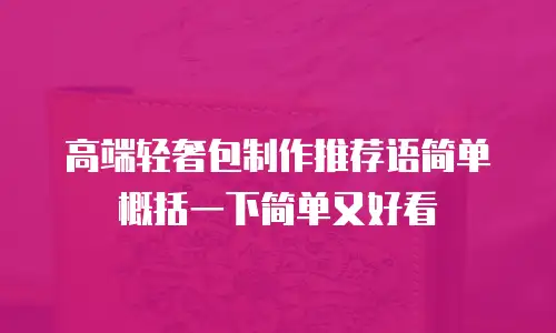 高端轻奢包制作推荐语简单概括一下简单又好看