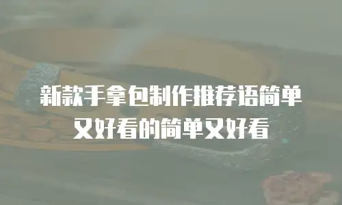 新款手拿包制作推荐语简单又好看的简单又好看