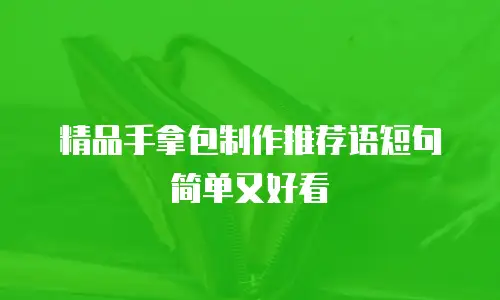 精品手拿包制作推荐语短句简单又好看