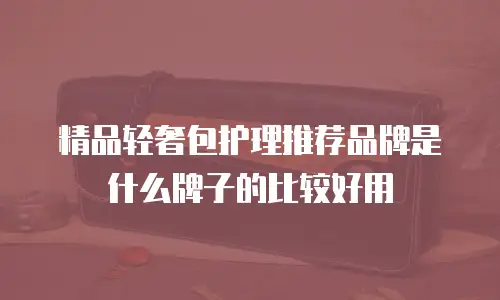 精品轻奢包护理推荐品牌是什么牌子的比较好用