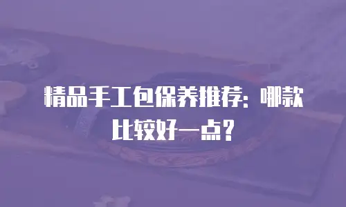 精品手工包保养推荐: 哪款比较好一点?
