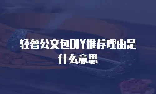 轻奢公文包DIY推荐理由是什么意思