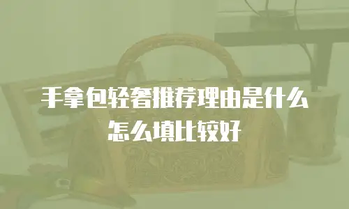 手拿包轻奢推荐理由是什么怎么填比较好