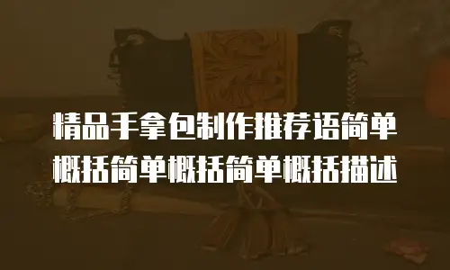 精品手拿包制作推荐语简单概括简单概括简单概括描述