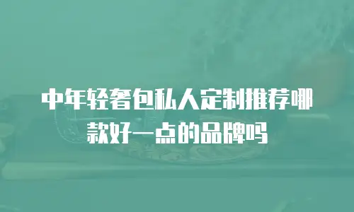 中年轻奢包私人定制推荐哪款好一点的品牌吗