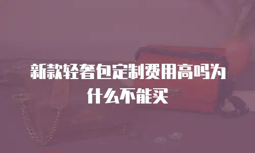 新款轻奢包定制费用高吗为什么不能买