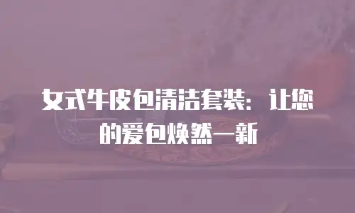女式牛皮包清洁套装：让您的爱包焕然一新