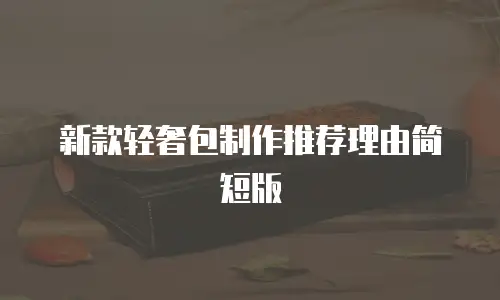 新款轻奢包制作推荐理由简短版