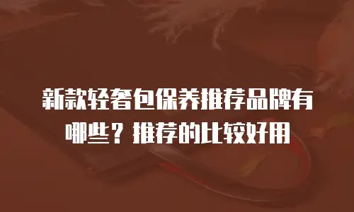 新款轻奢包保养推荐品牌有哪些？推荐的比较好用