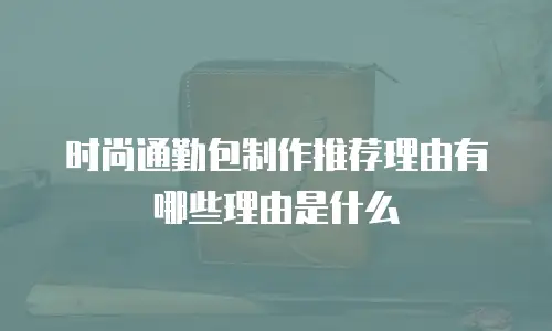 时尚通勤包制作推荐理由有哪些理由是什么