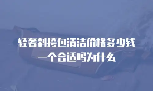 轻奢斜挎包清洁价格多少钱一个合适吗为什么