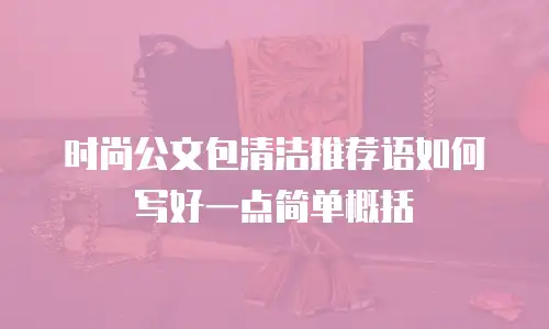 时尚公文包清洁推荐语如何写好一点简单概括