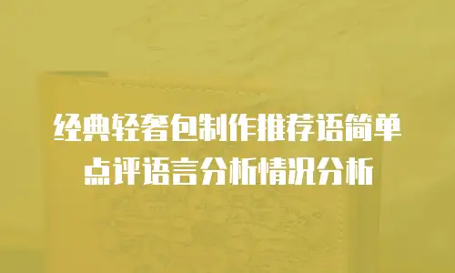经典轻奢包制作推荐语简单点评语言分析情况分析
