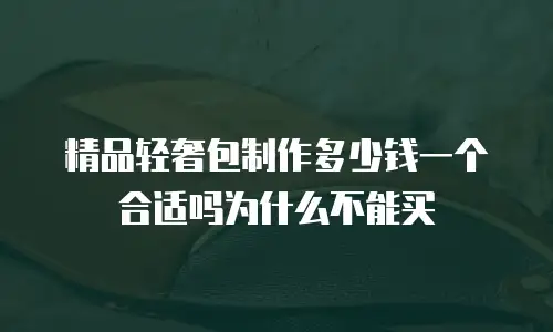 精品轻奢包制作多少钱一个合适吗为什么不能买