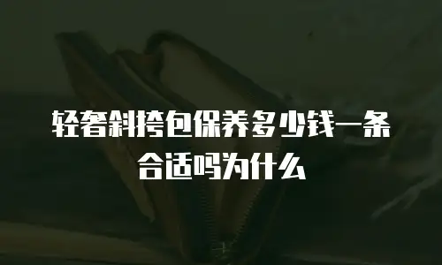 轻奢斜挎包保养多少钱一条合适吗为什么