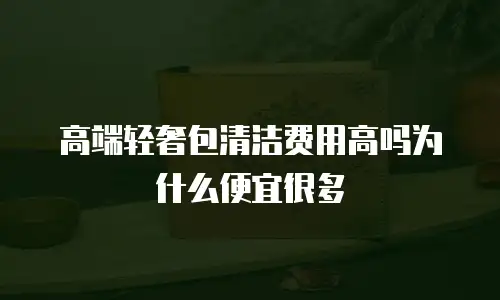 高端轻奢包清洁费用高吗为什么便宜很多