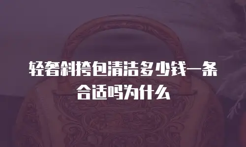 轻奢斜挎包清洁多少钱一条合适吗为什么