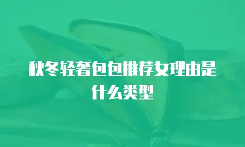 秋冬轻奢包包推荐女理由是什么类型