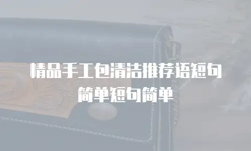 精品手工包清洁推荐语短句简单短句简单