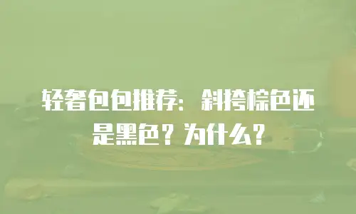 轻奢包包推荐：斜挎棕色还是黑色？为什么？