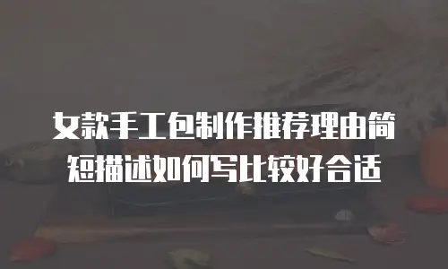 女款手工包制作推荐理由简短描述如何写比较好合适