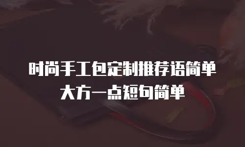 时尚手工包定制推荐语简单大方一点短句简单