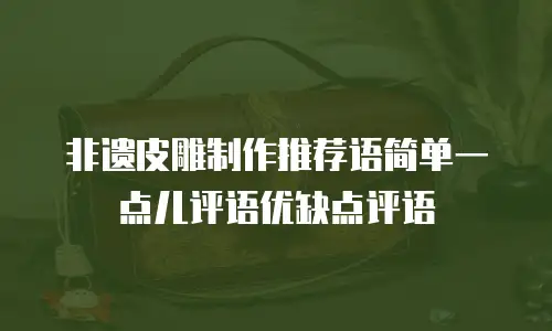 非遗皮雕制作推荐语简单一点儿评语优缺点评语