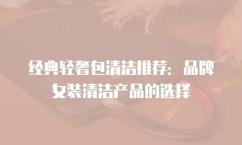 经典轻奢包清洁推荐：品牌女装清洁产品的选择
