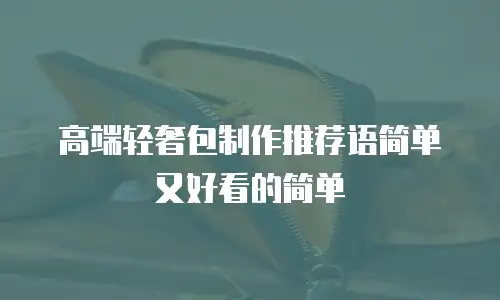 高端轻奢包制作推荐语简单又好看的简单