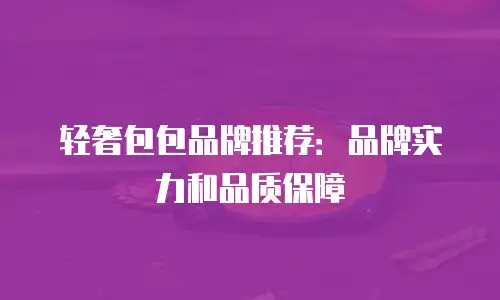 轻奢包包品牌推荐：品牌实力和品质保障