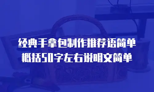 经典手拿包制作推荐语简单概括50字左右说明文简单