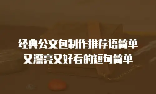 经典公文包制作推荐语简单又漂亮又好看的短句简单